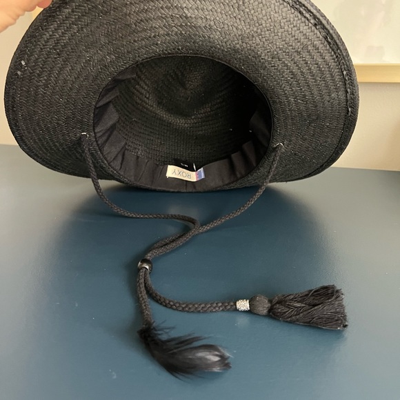 Set 3 Hat ‘Lifes A Beach’ Roxy Sonoma Black White Adjustable Woven Straw Summer - Picture 14 of 17